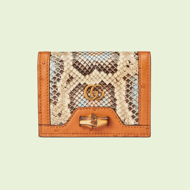 658244.E12CT.8353.001.080.0000.Light Gucci Diana python card case wallet